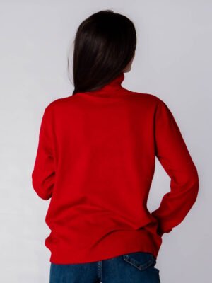 SWEATER Dolcevita bordi a righe larghe pendaglio rosso