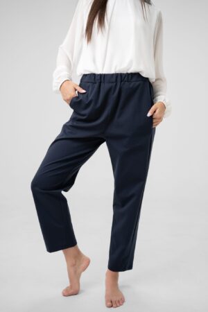 PANTALONE Punto Milano con tasca a filetto e elastico in vita