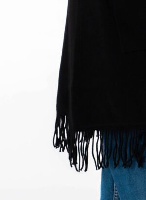 CARDIGAN lungo con frange e taschine laterali