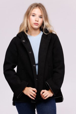 CAPPOTTO trama a righe corto con poussoir