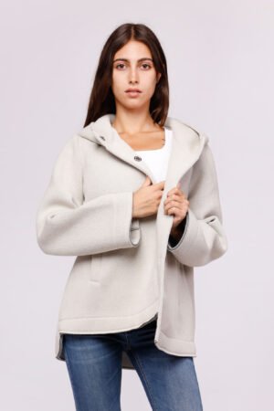 CAPPOTTO trama a righe corto con poussoir