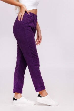 PANTALONE velluto senza bottoni con risvolti