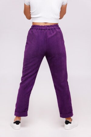 PANTALONE velluto senza bottoni con risvolti