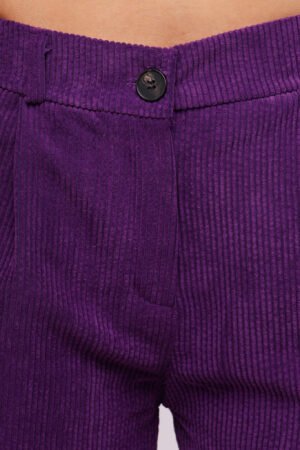 PANTALONE velluto senza bottoni con risvolti