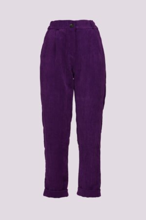 PANTALONE velluto senza bottoni con risvolti