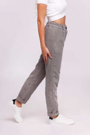 PANTALONE velluto senza bottoni con risvolti