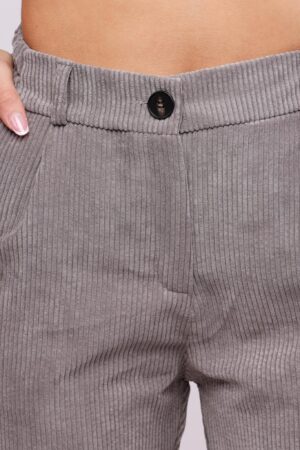 PANTALONE velluto senza bottoni con risvolti