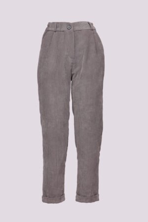 PANTALONE velluto senza bottoni con risvolti