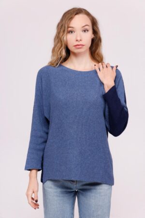 MAGLIA bicolore a girocollo con cuciture esterne