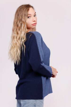 MAGLIA bicolore a girocollo con cuciture esterne