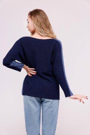 MAGLIA bicolore a girocollo con cuciture esterne