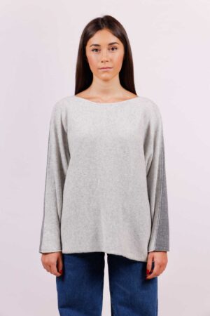 MAGLIA bicolore a girocollo con cuciture esterne