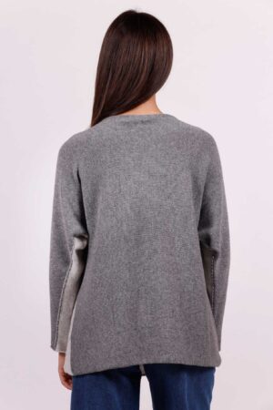MAGLIA bicolore a girocollo con cuciture esterne