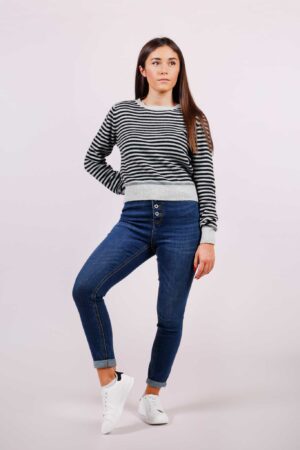 MAGLIA a righe con girocollo a costine e orli a contrasto ONEWORLD HYBRID
