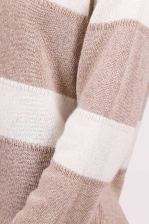 MAGLIA stripes extralarge con collo a barchetta e orli a coste