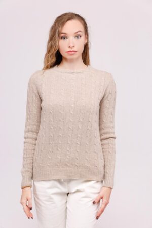 MAGLIA girocollo con ricami in rilevo e orli a  costine