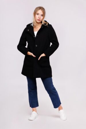 CAPPOTTO lungo con bottoni a pressione e cappuccio ONEWORLD HYBRID