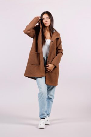 CAPPOTTO lungo con bottoni a pressione e cappuccio ONEWORLD HYBRID