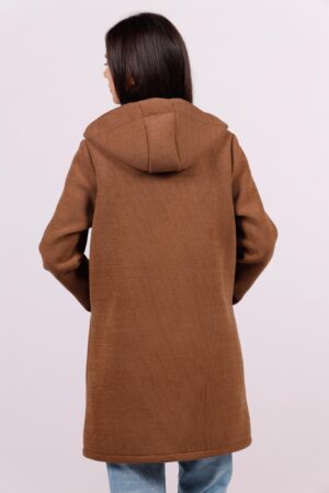 CAPPOTTO lungo con bottoni a pressione e cappuccio