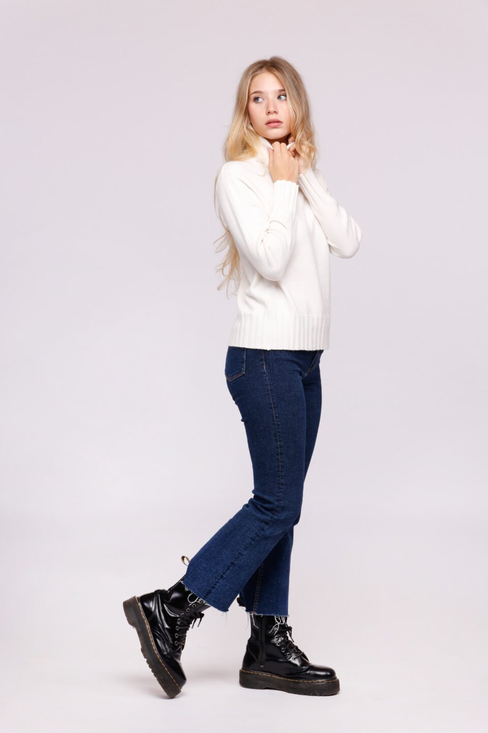 MAGLIA dolcevita con bordi alti a coste ONEWORLD HYBRID