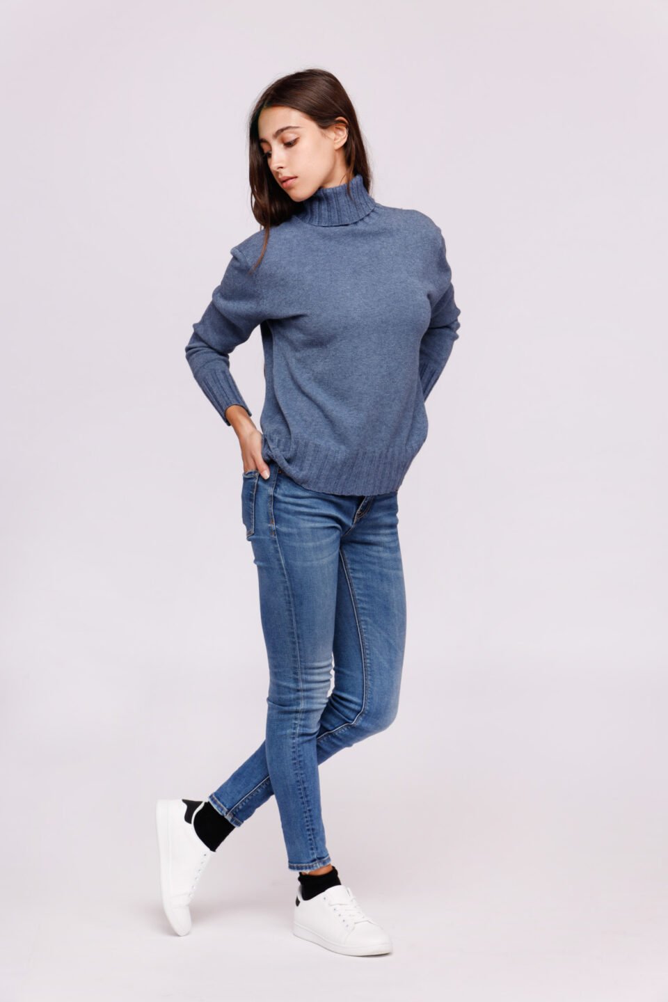 MAGLIA dolcevita con bordi alti a coste ONEWORLD HYBRID