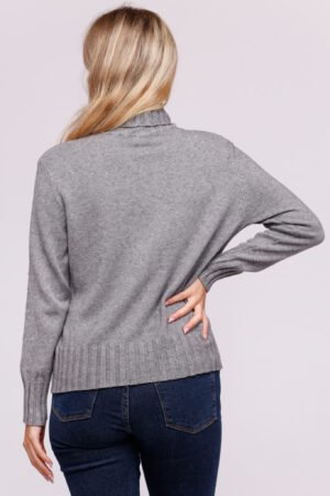 MAGLIA dolcevita con bordi alti a coste