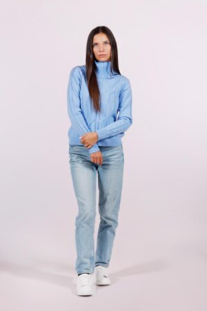 MAGLIA dolcevita largo con ricami in rilievo e orli a costine ONEWORLD HYBRID