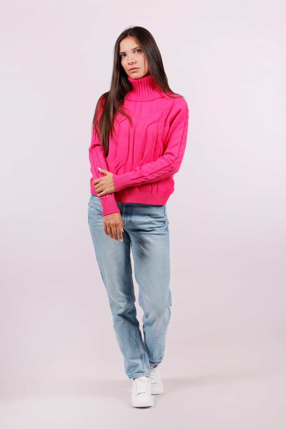 MAGLIA dolcevita largo con ricami in rilievo e orli a costine ONEWORLD HYBRID