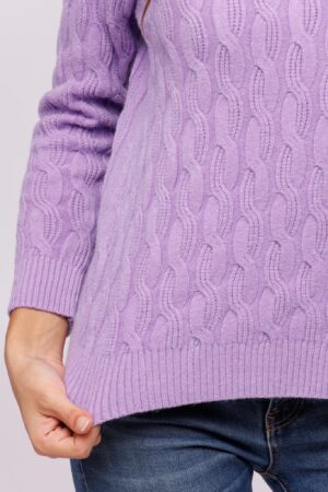 MAGLIA girocollo con ricami in rilevo e bordi a costine