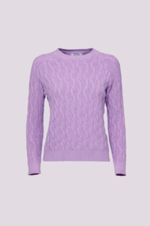 MAGLIA girocollo con ricami in rilevo e bordi a costine