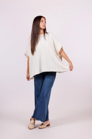 MAGLIA a poncho girocollo con ricami in rilievo ONEWORLD HYBRID