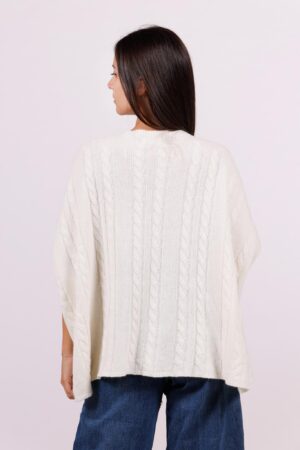 MAGLIA a poncho girocollo con ricami in rilievo
