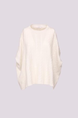 MAGLIA a poncho girocollo con ricami in rilievo