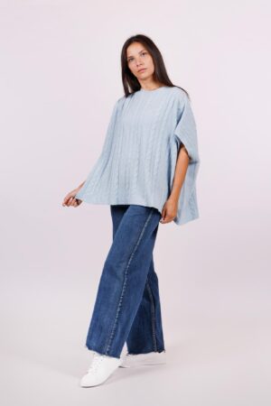 MAGLIA a poncho girocollo con ricami in rilievo ONEWORLD HYBRID