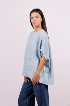 MAGLIA a poncho girocollo con ricami in rilievo