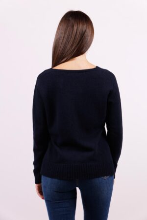 CARDIGAN con apertura a V bottoncini e orli a coste