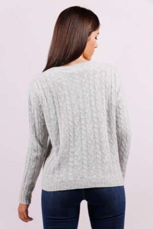 MAGLIA girocollo con orli a costine e intrecci in rilievo