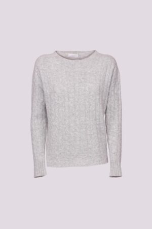 MAGLIA girocollo con orli a costine e intrecci in rilievo