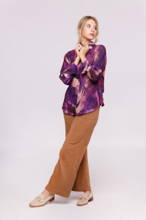 CAMICIA fantasia geometrica manica con asola e bottoni