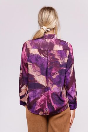 CAMICIA fantasia geometrica manica con asola e bottoni