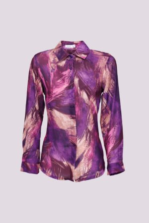 CAMICIA fantasia geometrica manica con asola e bottoni