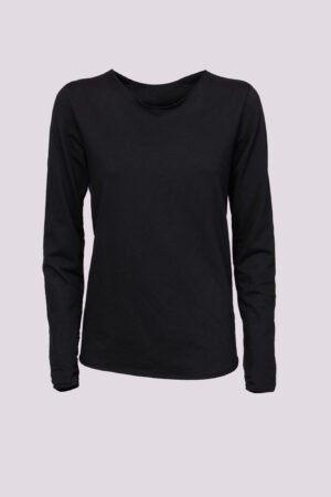 MAGLIA girocollo con manica a tre quarti e fondo arrotondato