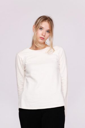 MAGLIA girocollo con manica a tre quarti e fondo arrotondato