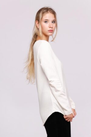 MAGLIA girocollo con manica a tre quarti e fondo arrotondato