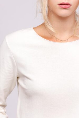 MAGLIA girocollo con manica a tre quarti e fondo arrotondato