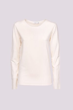MAGLIA girocollo con manica a tre quarti e fondo arrotondato