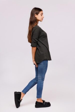 MAGLIA girocollo con manica a tre quarti e fondo arrotondato ONEWORLD HYBRID