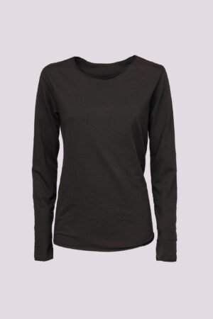 MAGLIA girocollo con manica a tre quarti e fondo arrotondato