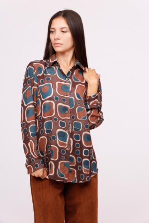CAMICIA casual con stampa fantasia e polsini con bottoni