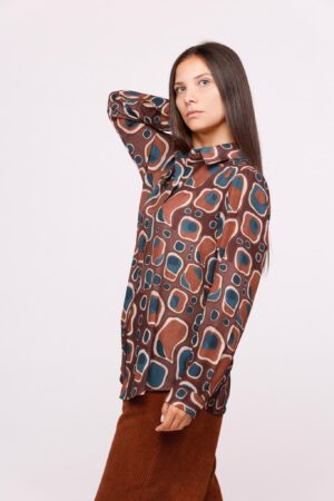CAMICIA casual con stampa fantasia e polsini con bottoni
